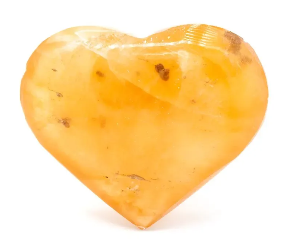 Handschmeichler Herz Selenit orange -- ca. 6.5x6 cm