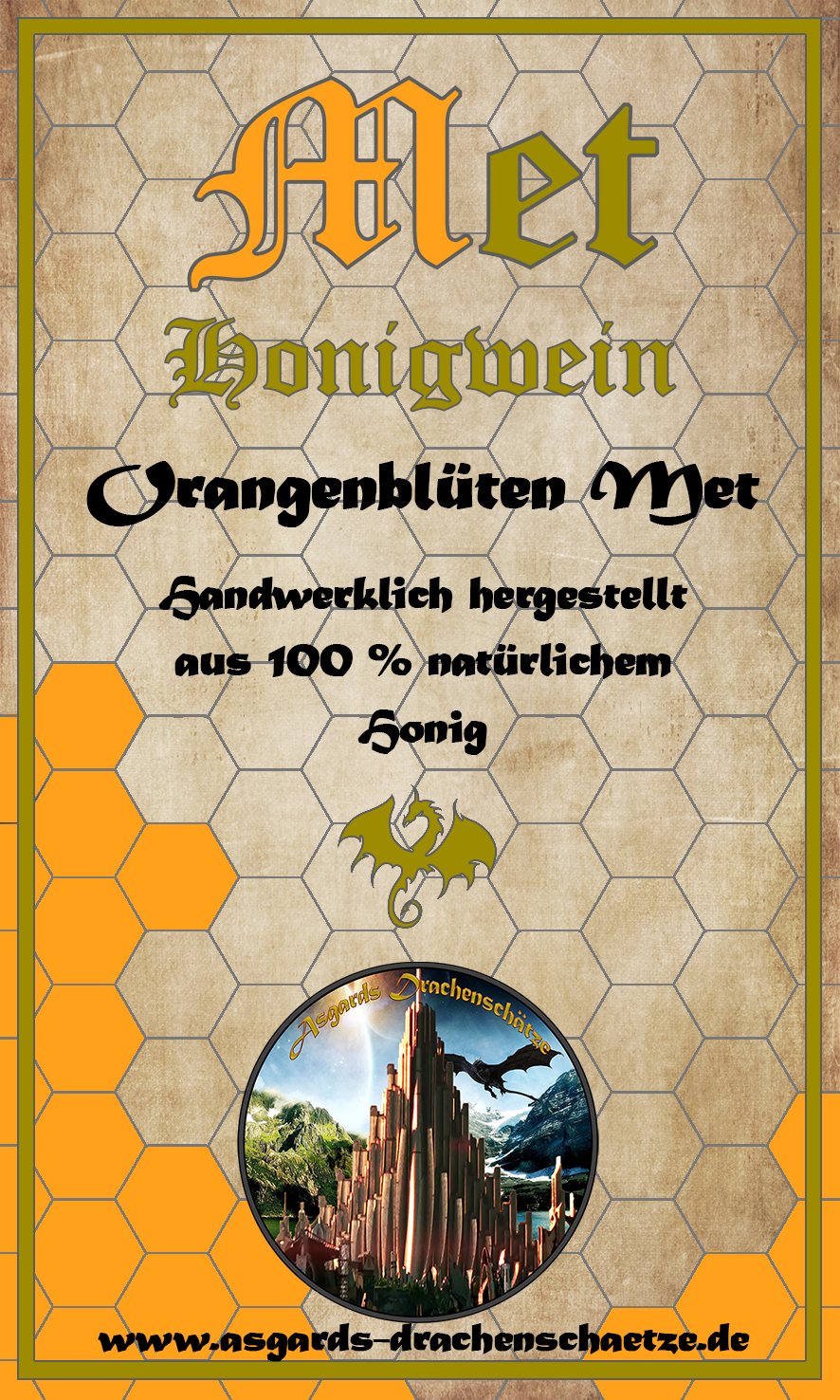 Honigmet Orangenblüte - Honigwein aus Orangenblütenhonig, 11% vol., Flasche | 750 ml