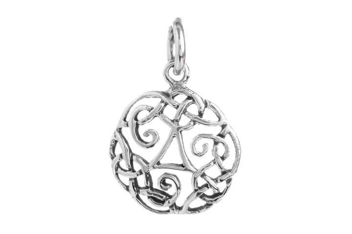 Zarter Schmuck Anhänger - DARIN - 1.5 cm - Keltischer Knoten - Silber
