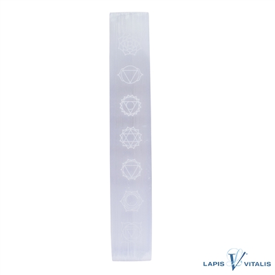 Chakra Stab aus Selenit in weiß, ca. 20 cm x 3,5 cm