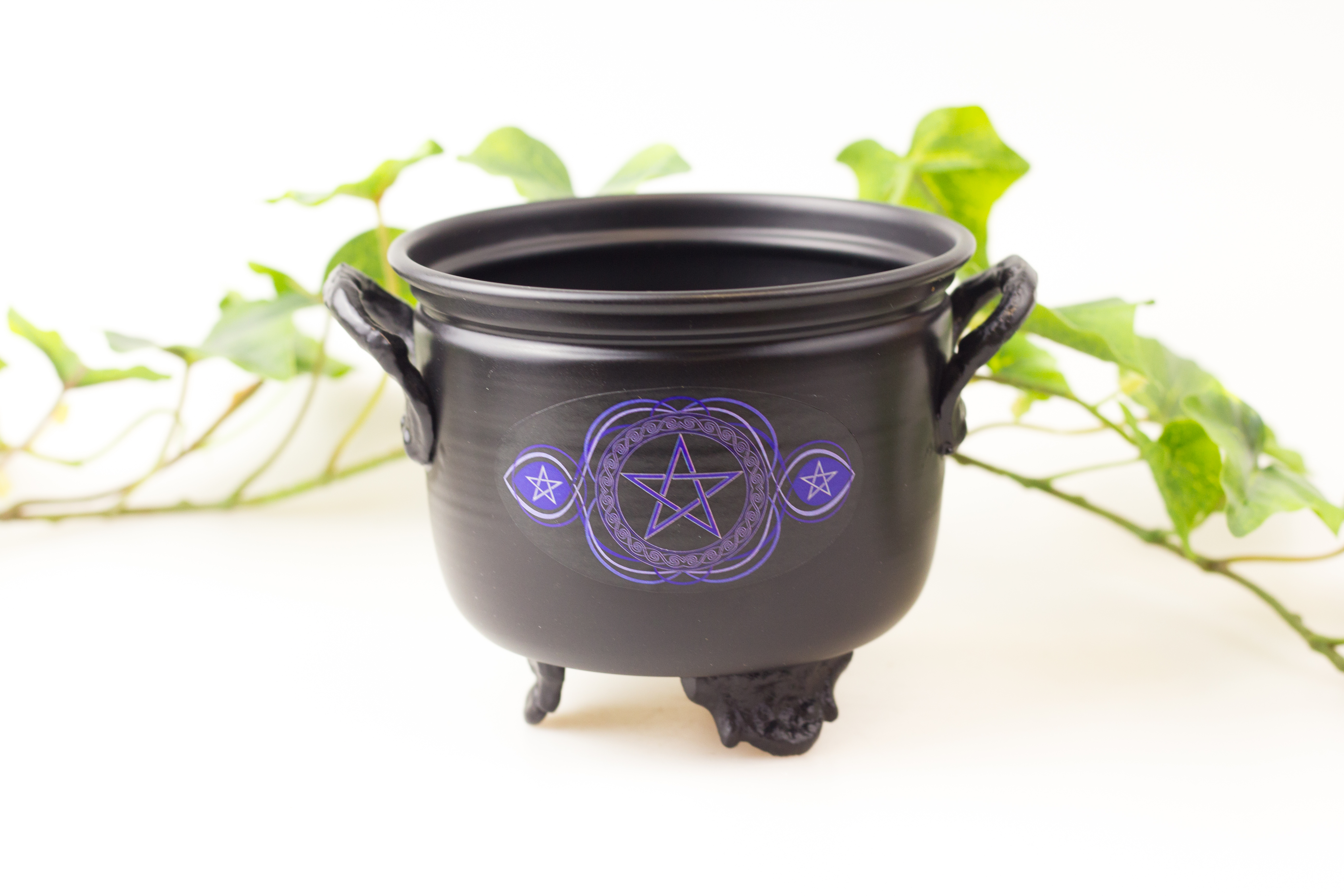 Cauldron (Hexenkessel) blaues Pentagram -- 10x8 cm