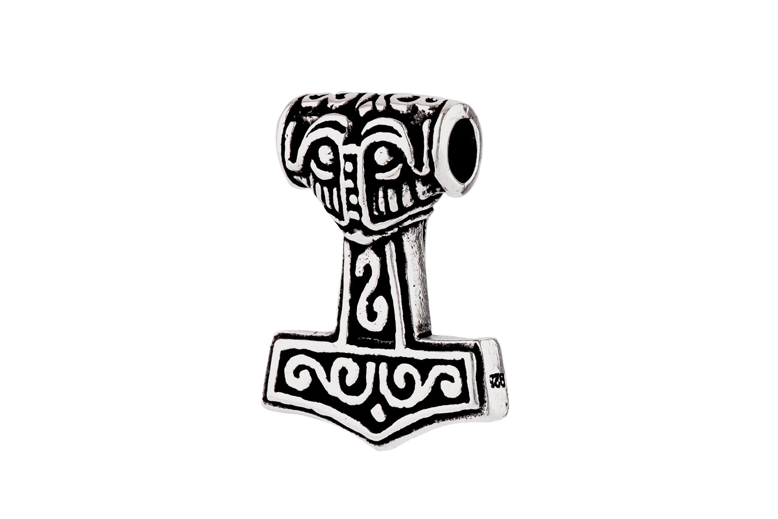 Asatru Anhänger - STEINTHOR - 2,4 cm - Viking Thorshammer - Schmuck Amulett - Vintage Silber