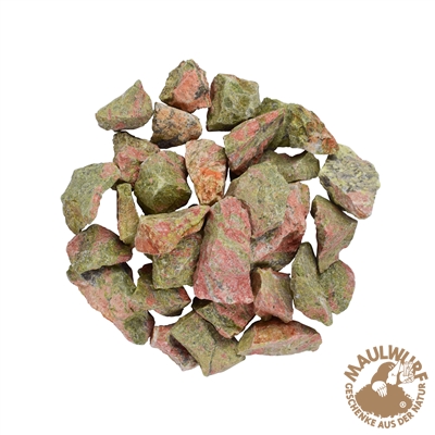 Unakit Rohsteine (Epidot/ Feldspat) Dekostücke ca. 100 g