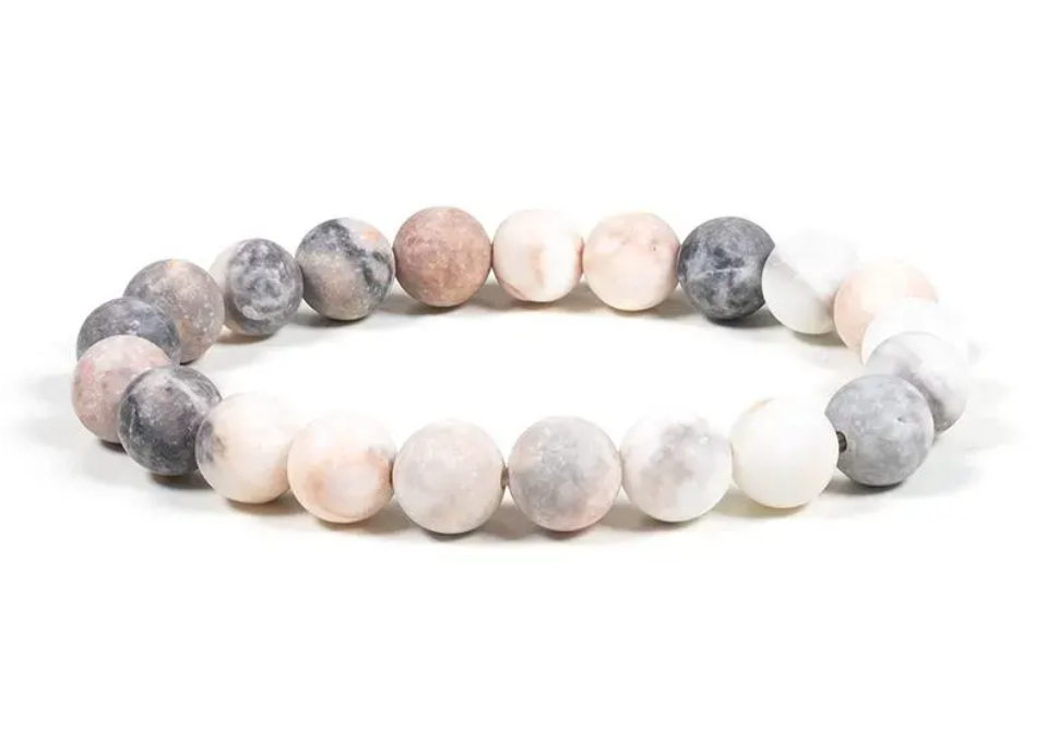 Mala Armband Zebrajaspis rosa elastisch